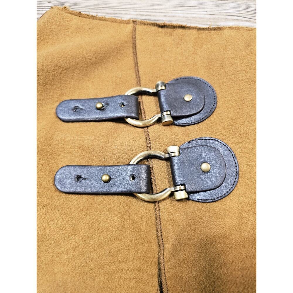 Meadow Rue Women's Zip Closure Leather Trim Buckle Mini Skirt Brown Size 4 - Picture 2 of 7